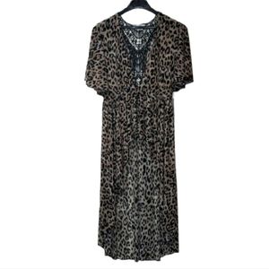 L.I.F.E Animal Print Beautiful Lace Accent Dress